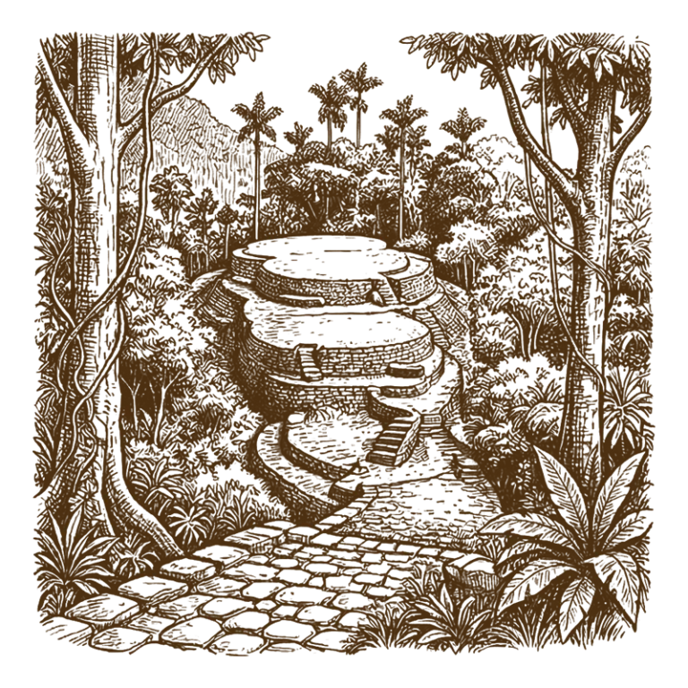 hand-drawn depiction of Ancient Architecture