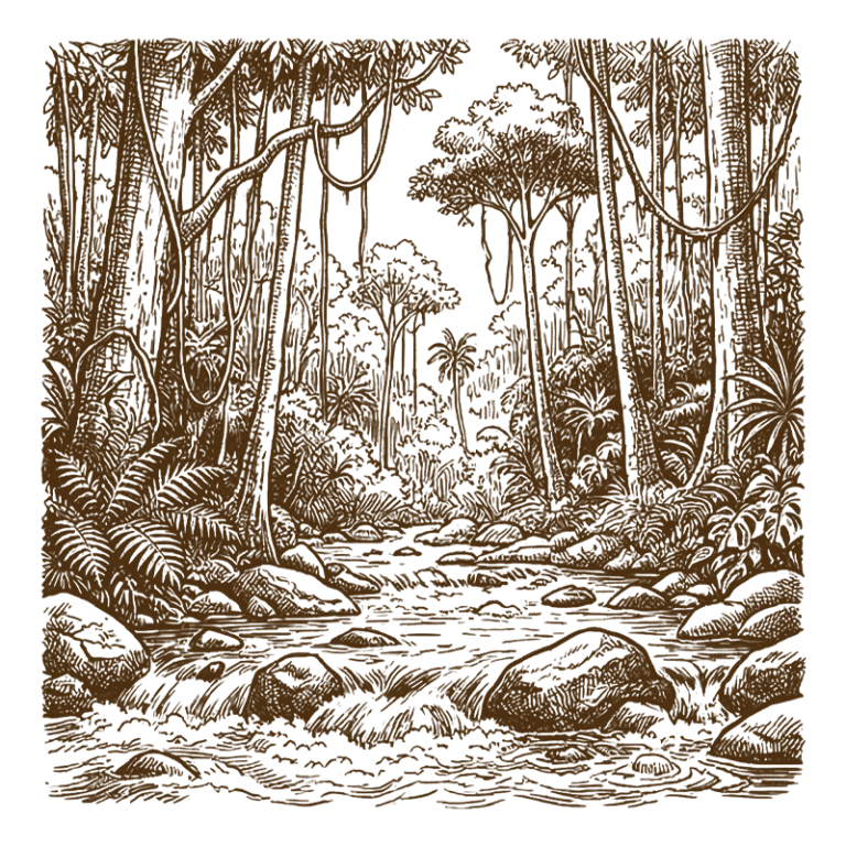 hand-drawn depiction of Jungle immersion